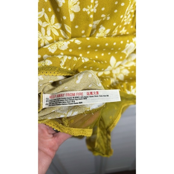 Free People One on One Date Flare Sleeve Bodysuit Women's Size Medium Marigold - Picture 10 of 12